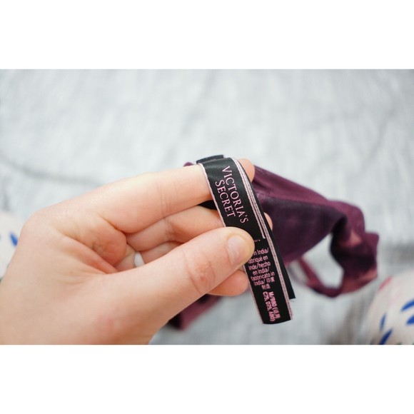 victorias secret bra womens medium purple bralette tye dye padded wireless - Picture 6 of 7